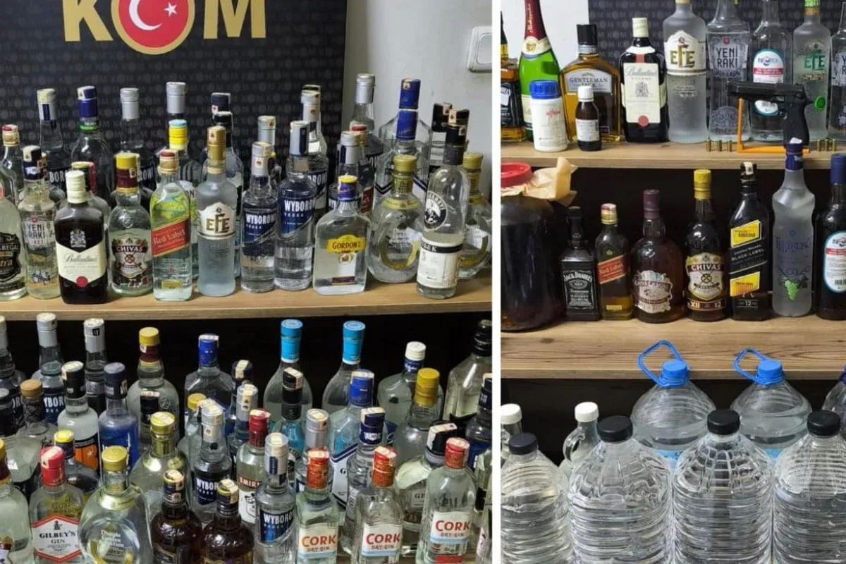 İnegöl'de yüzlerce litre kaçak alkol ele geçirildi