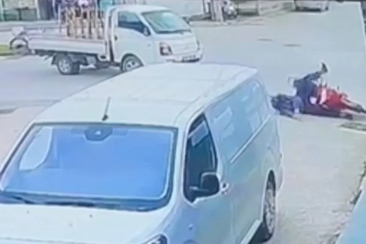 İnegöl'de motosiklet sürücüsü böyle sürüklendi!
