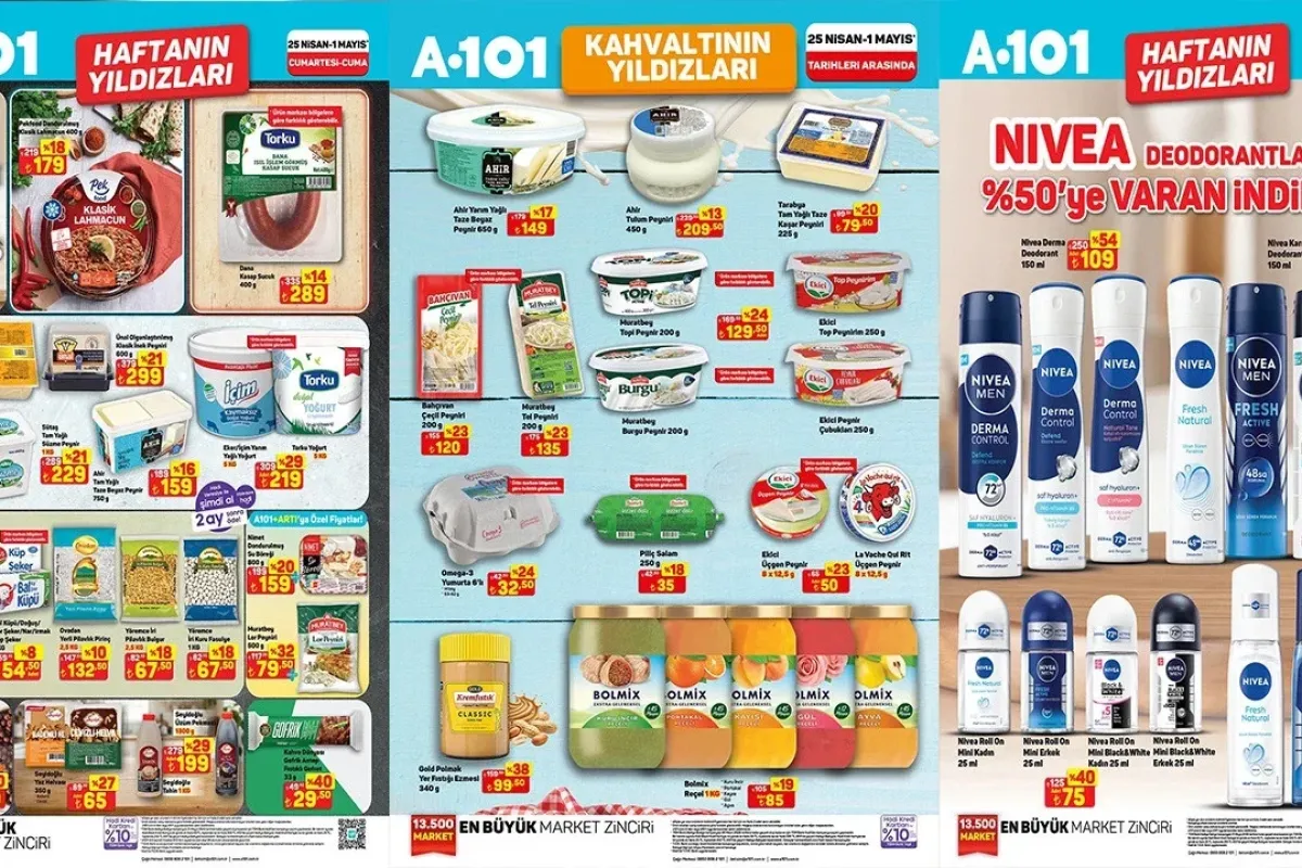 A101 25 Nisan haftanın yıldızları kataloğu ve indirimli ürünler