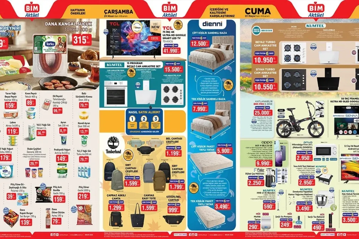 BİM 28-29 Nisan ve 1 Mayıs 2026 aktüel ürün kataloğu