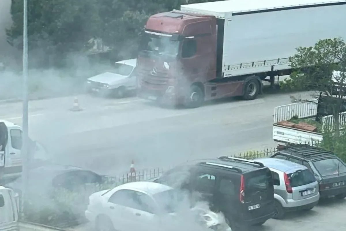 Hastane otoparkında alev topuna döndü!