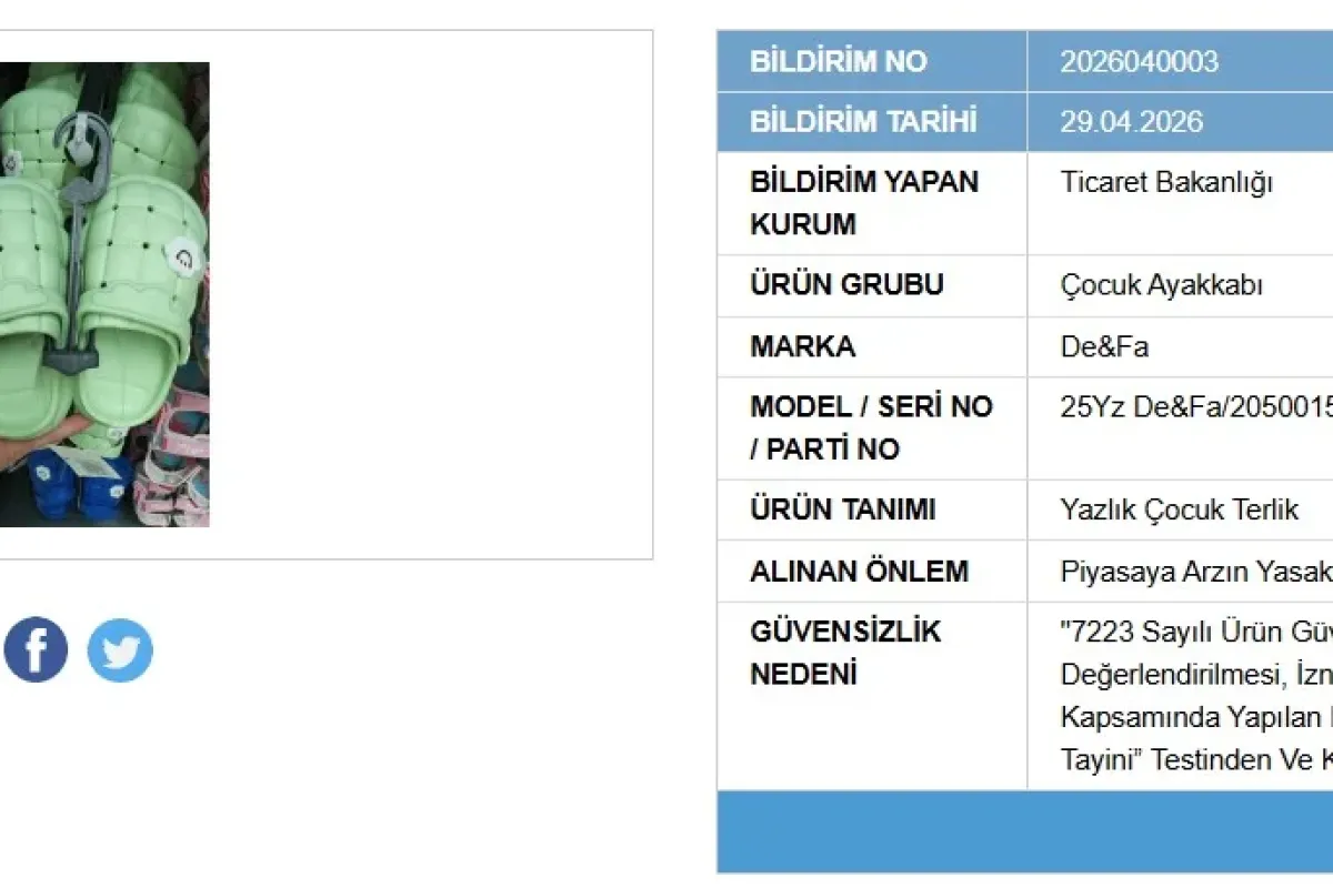 Bakanlık'tan toplatma kararı: Çocuğunuza giydirmeyin!