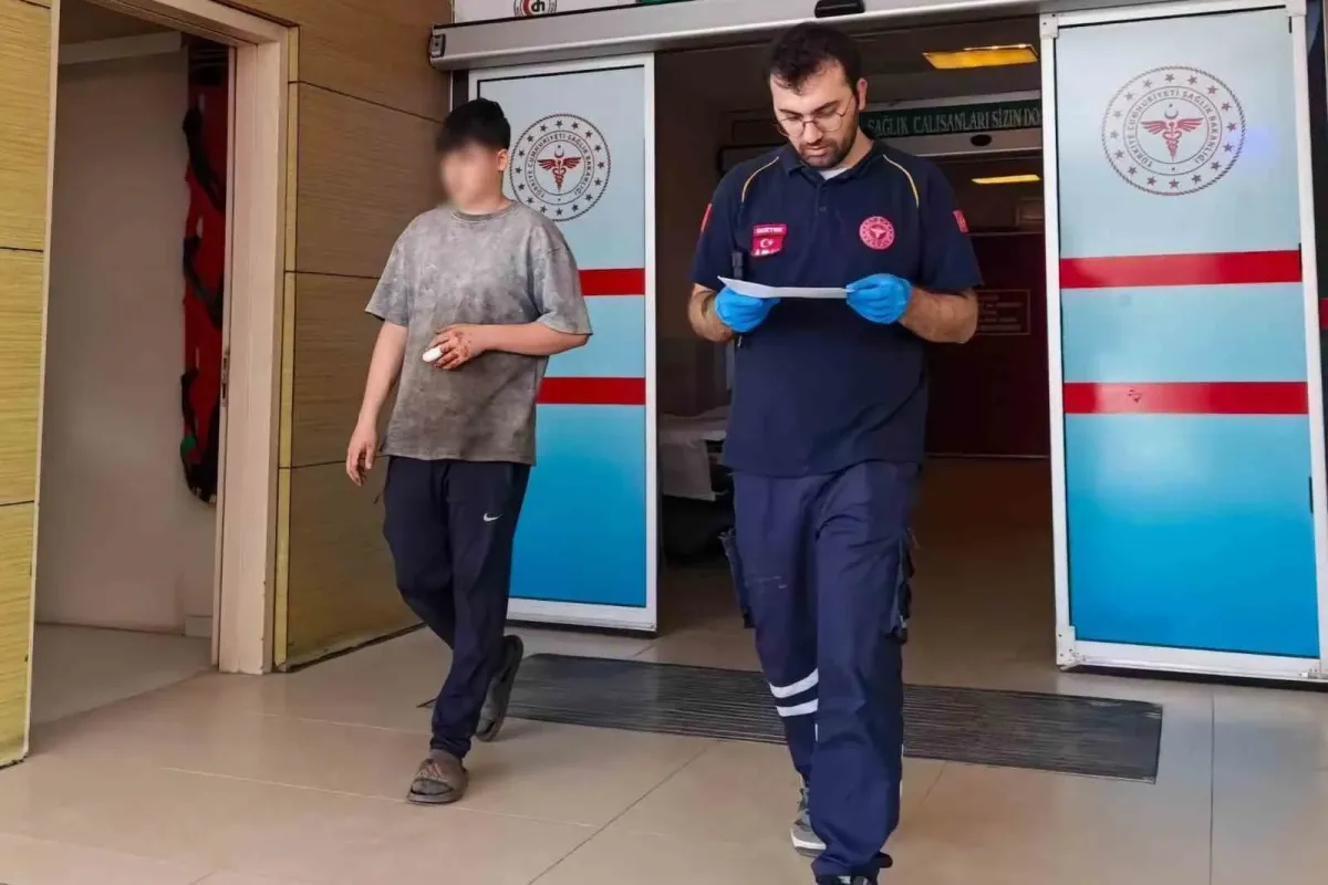 16 yaşındaki gencin parmağı koptu