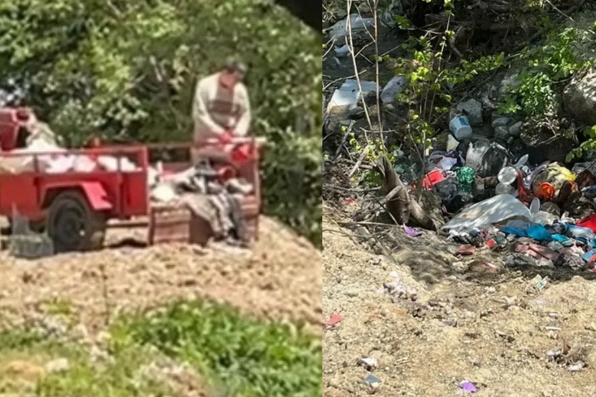 İnegöl'de skandal! Çöpleri ormana boşalttı