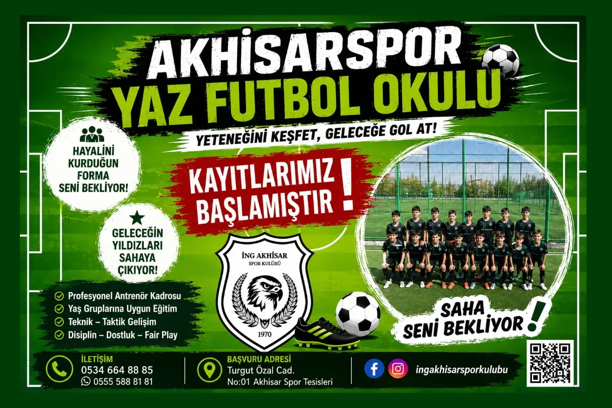 Akhisar Spor'da yaz futbol okulu kayıtları başladı