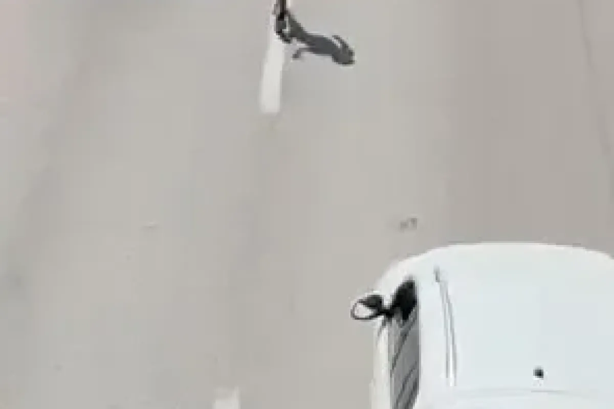 Canını hiçe sayarak akan trafikte böyle yürüdü