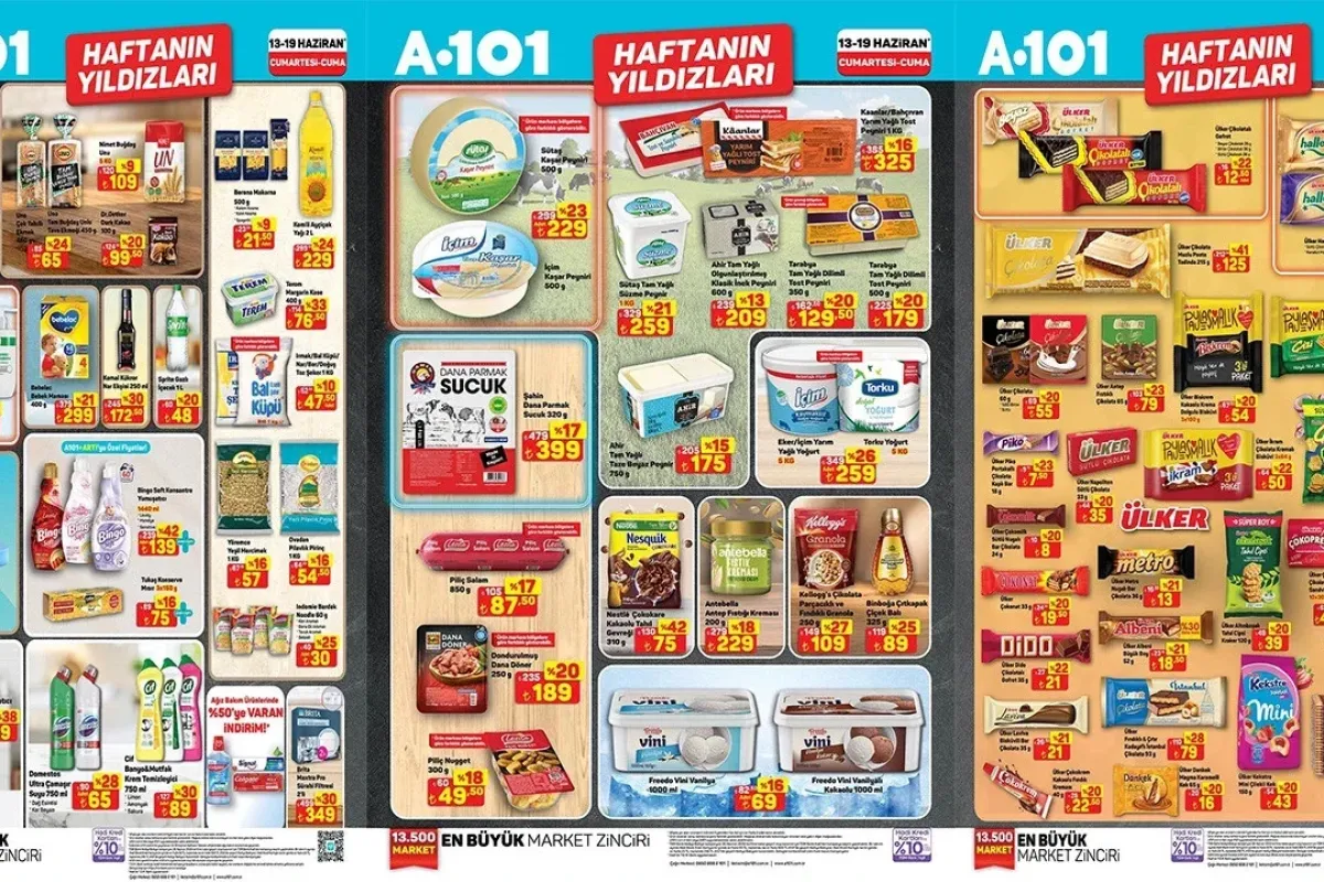 A101 13-19 Haziran 2026 haftanın yıldızları ve indirimli ürün listesi