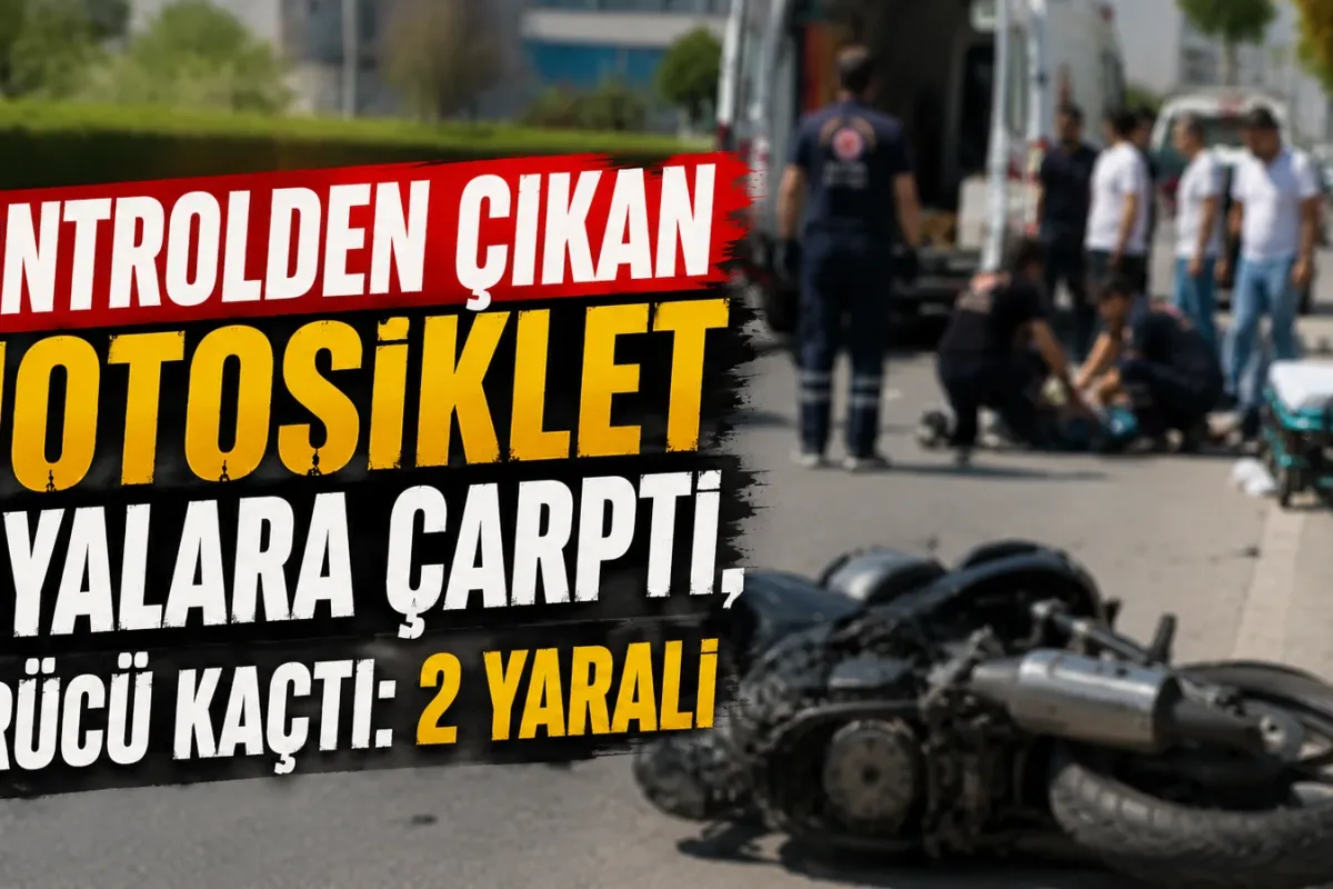 Kontrolden Çıkan Motosiklet Yayalara Çarptı, Sürücü Kaçtı: 2 Yaralı