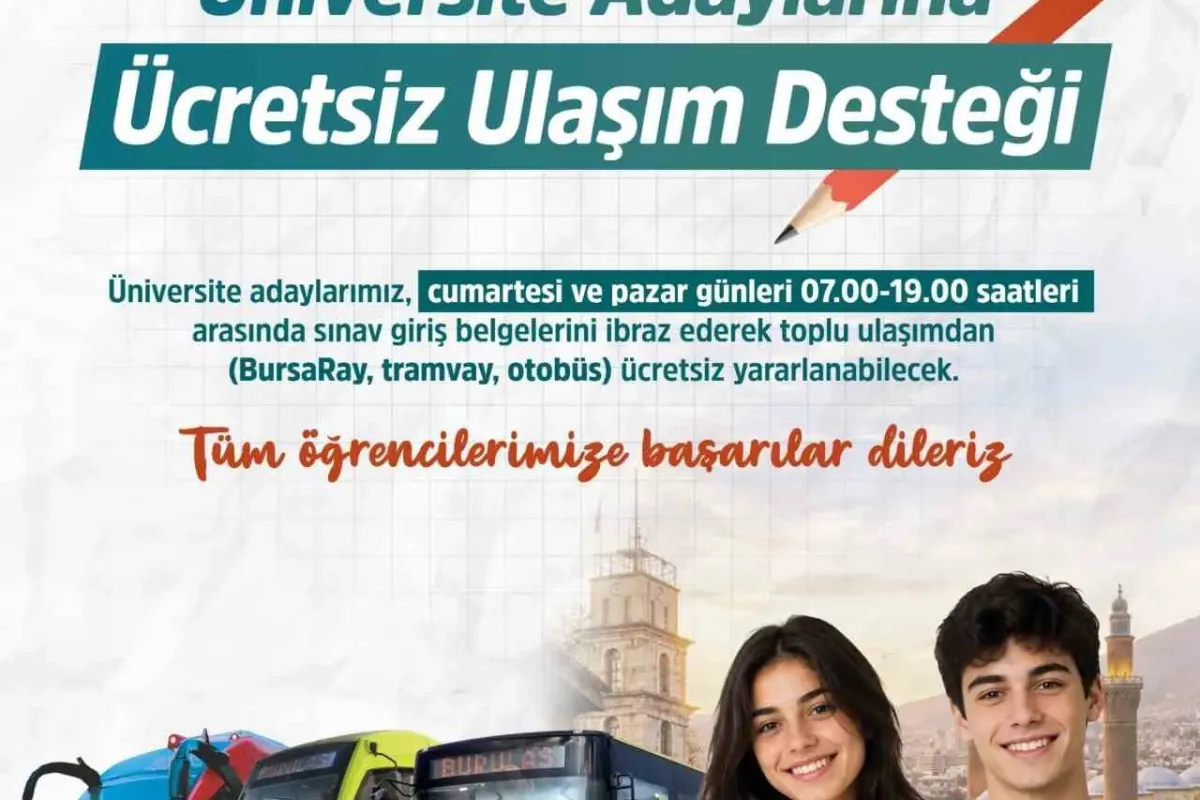 Bursa’da üniversite adaylarına ücretsiz ulaşım desteği