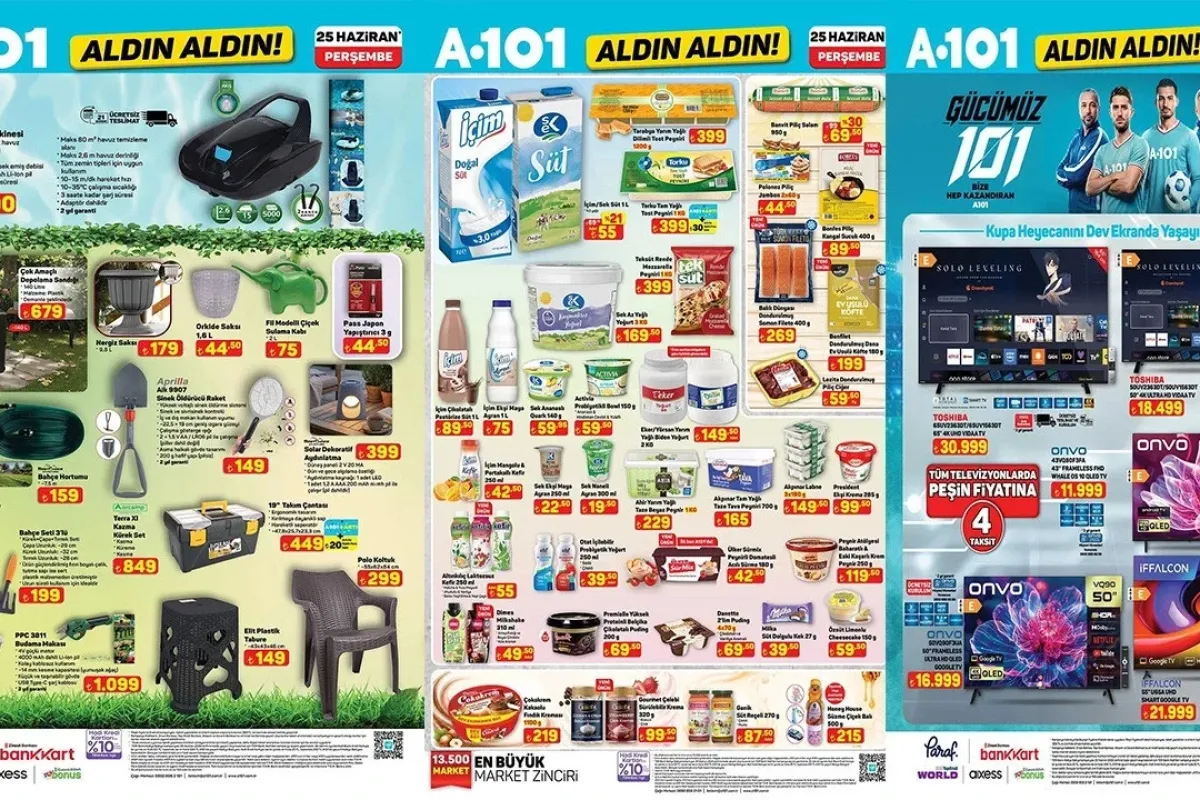 A101 25 Haziran 2026 aktüel kataloğu: klima, TV ve motosiklet fırsatları