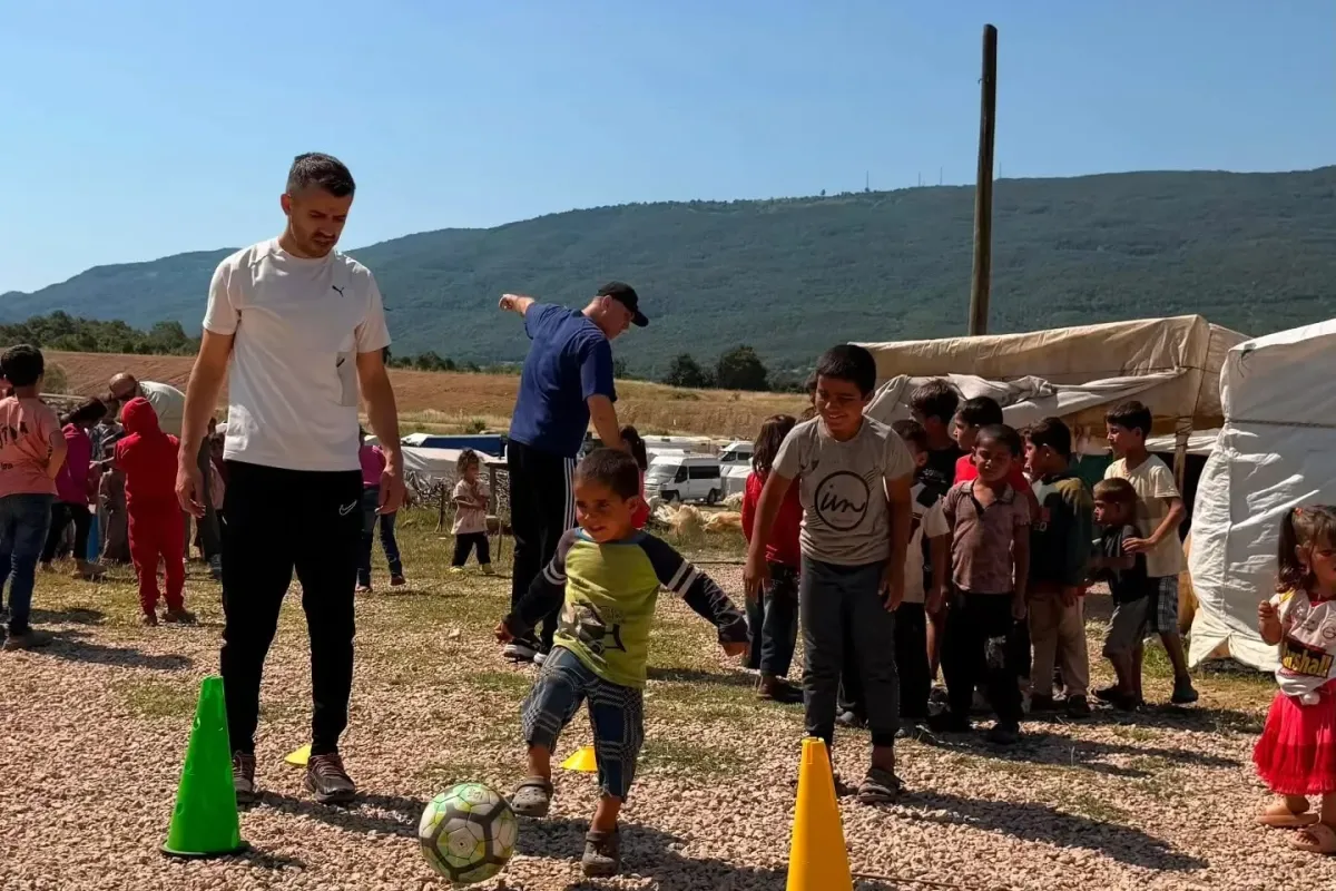 İnegöl’de mevsimlik işçi çocuklarına spor ve eğlence etkinliği