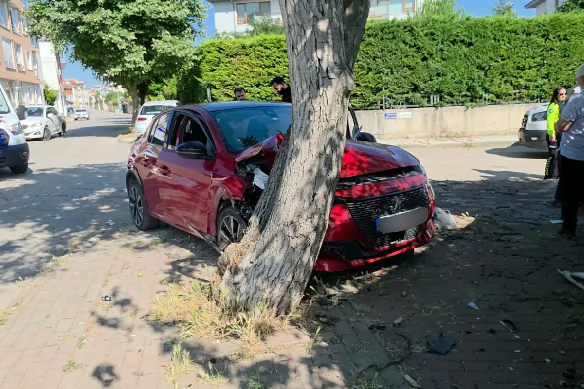İnegöl'de korku dolu anlar! Biri ağaca biri duvara girdi