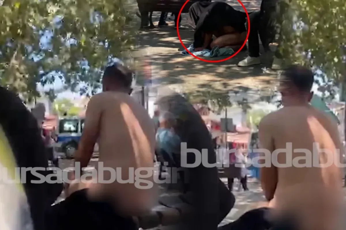 Bursa'da Akılalmaz Olay! Herkesin Ortasında Soyundu