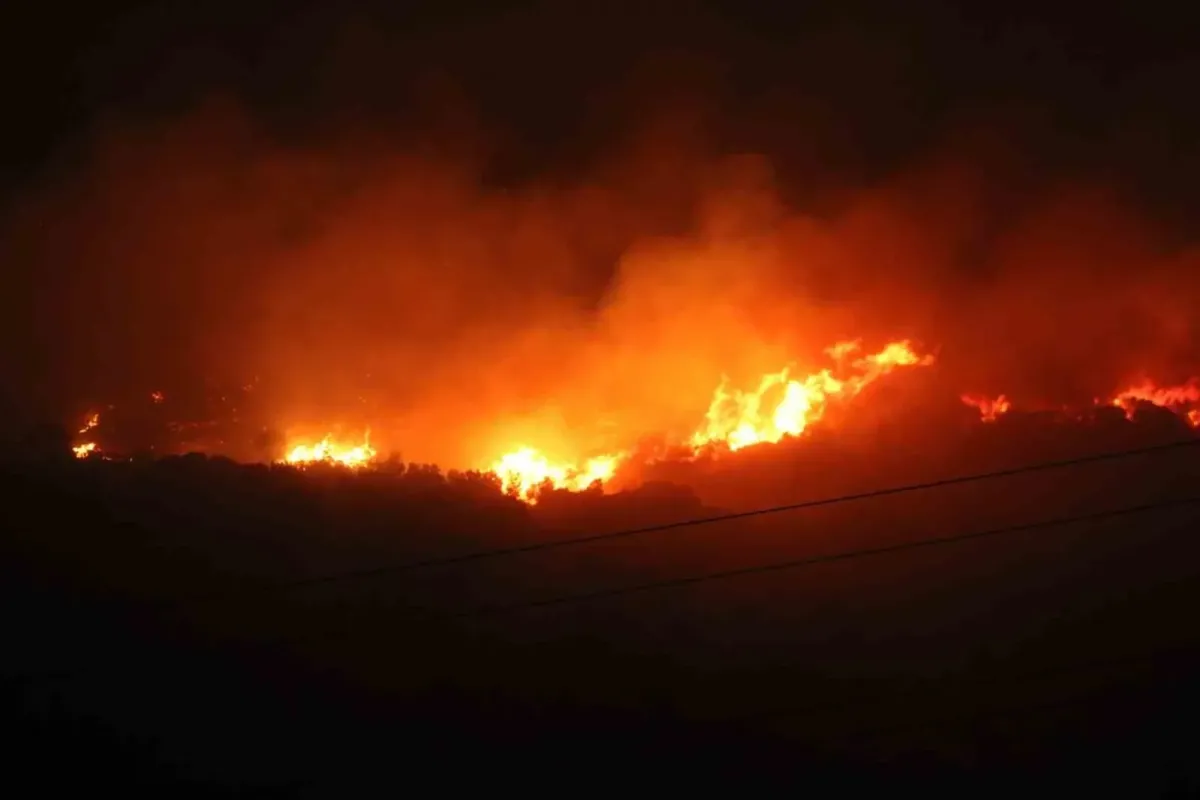 Aydın Çine’de orman yangını gece boyunca devam etti