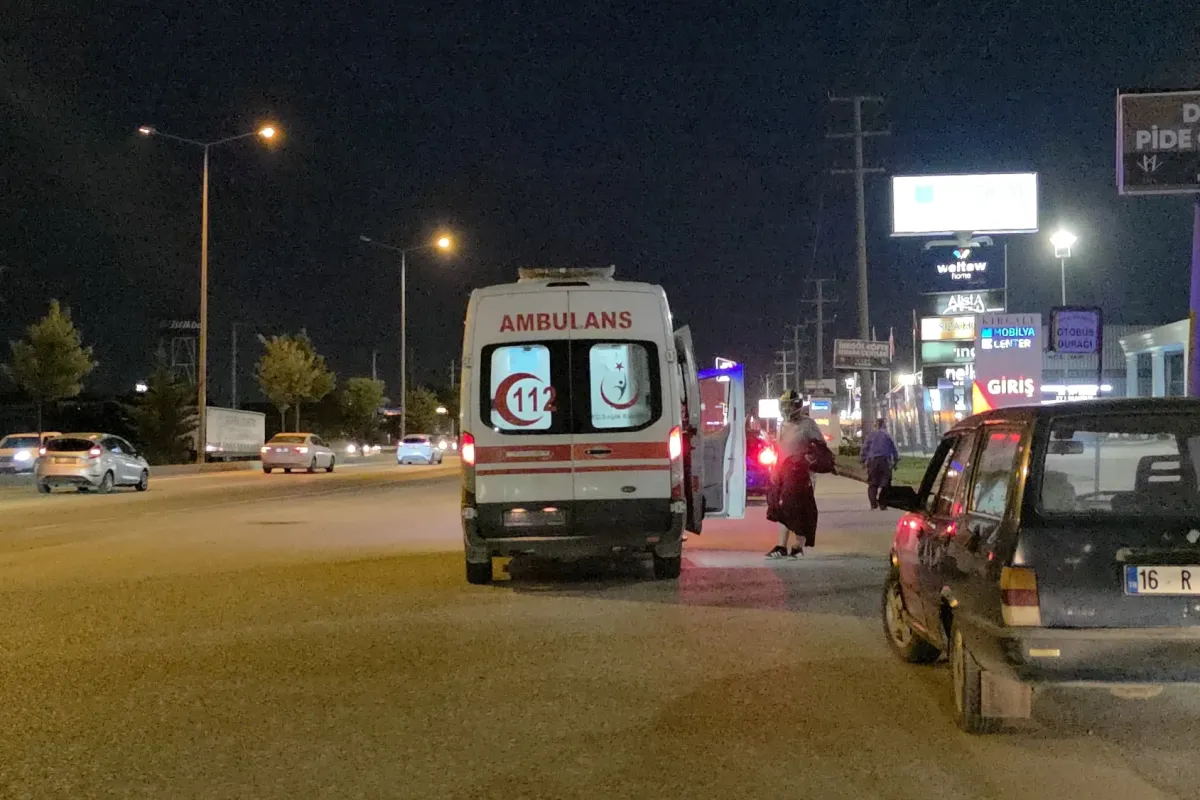 İnegöl Devlet Hastanesi’ne kaldırılan motosiklet sürücüsü kazada yaralandı