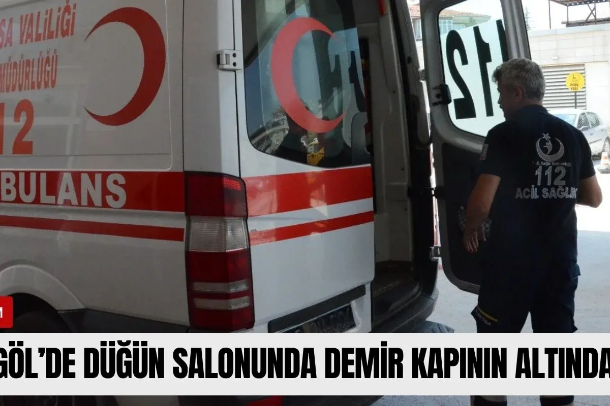İnegöl'de düğün salonunda demir kapının altında kaldı!