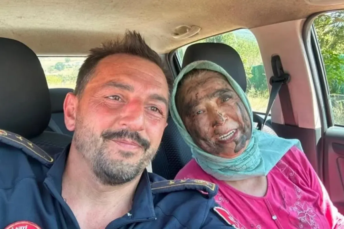 Hastalığına rağmen orman yanmasın diye alevlerin karşısına dikildi!