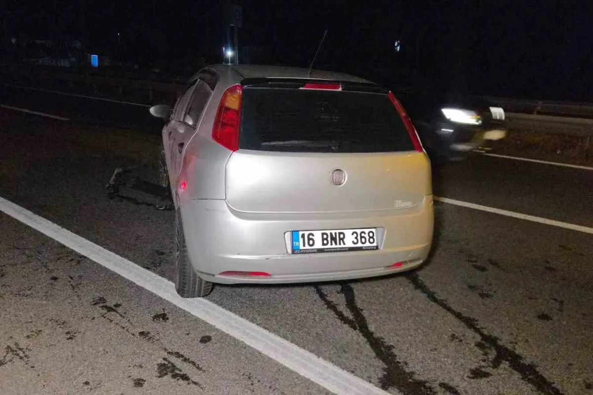 Bariyere çarpan otomobilin sürücüsü yaralandı