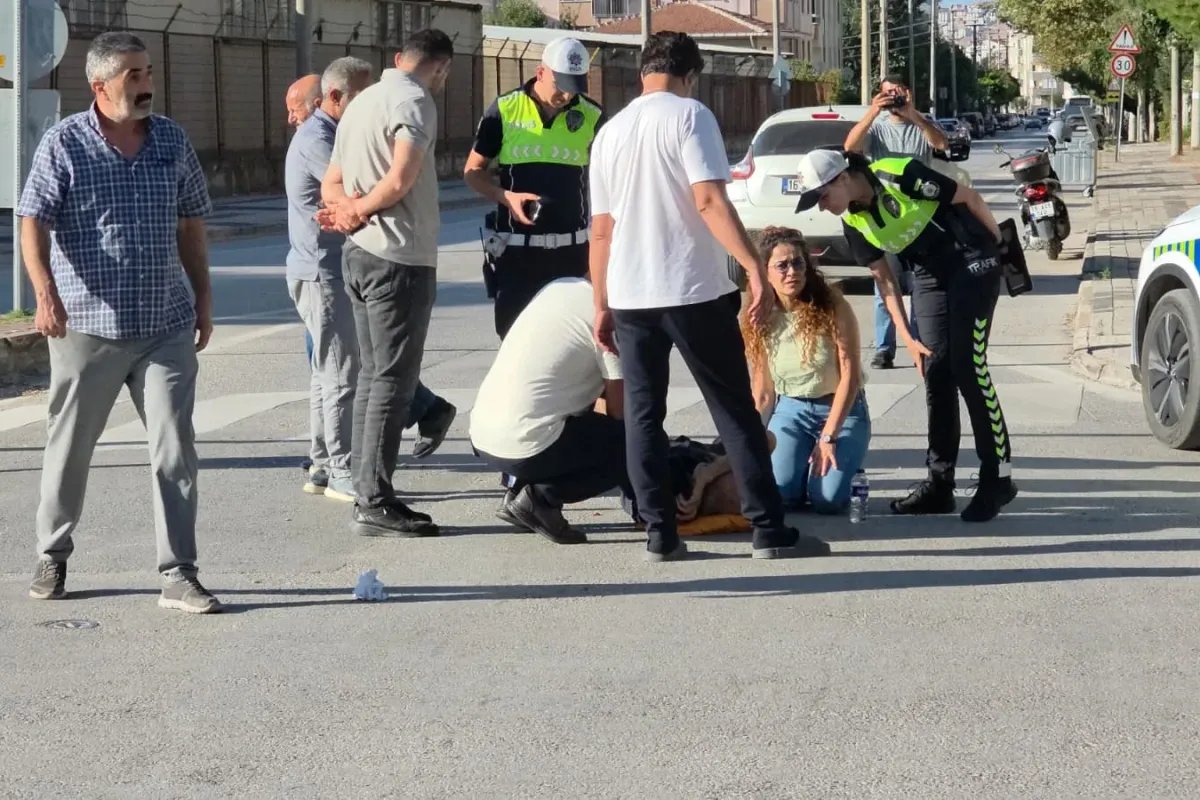 İnegöl’de Otomobilin Çarptığı Bisikletli Yere Savruldu