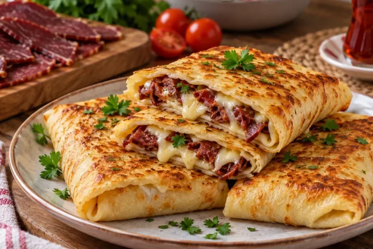 Gelinim Mutfakta Pastırmalı Krep Börek tarifi arayanlar için detaylar
