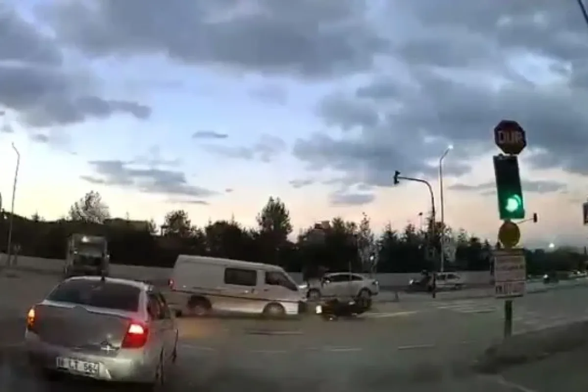 Kırmızıda geçen kamyonet dehşet saçtı