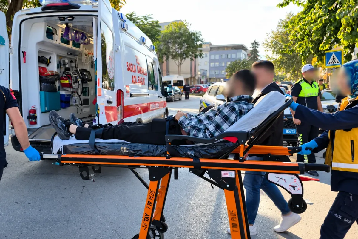 Özel halk otobüsü yayaya çarptı! İnegöl’de korkutan kaza