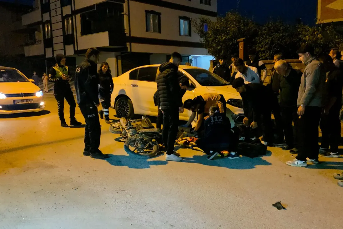 İnegöl'de otomobil ile motosiklet çarpıştı: 1 yaralı