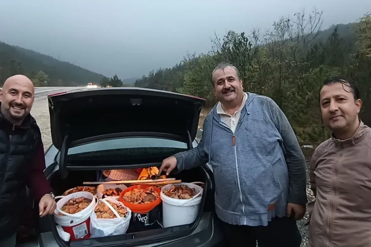 Kütahya’dan Bursa dağlarına mantar toplamaya gittiler