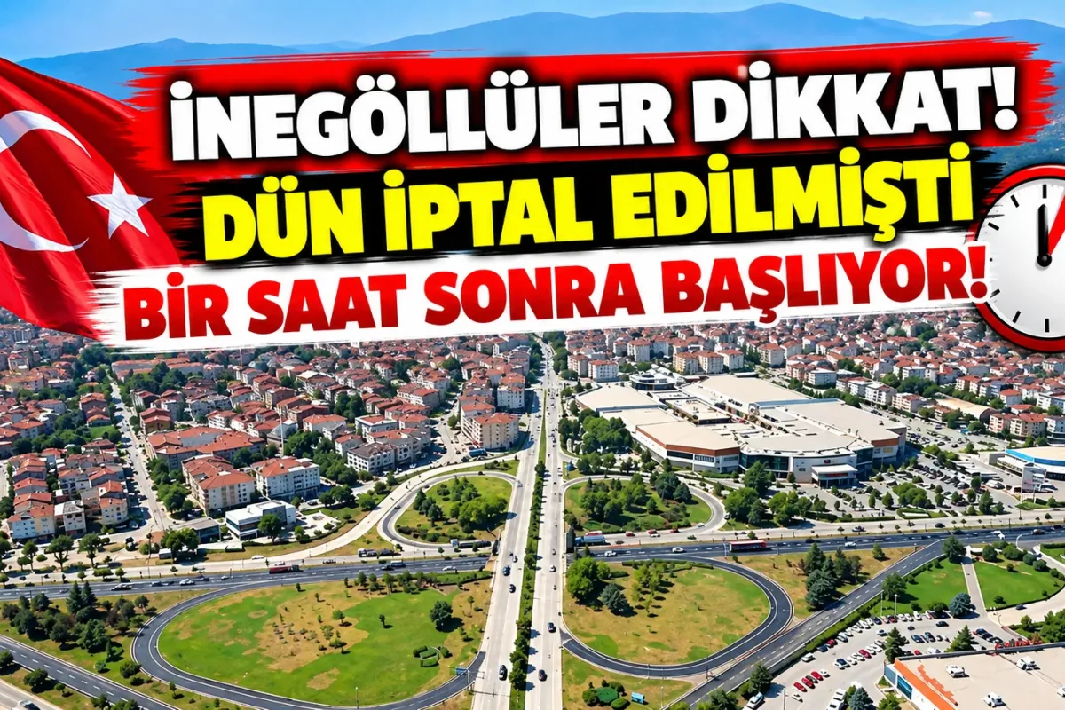İnegöllüler Dikkat! Dün İptal Edilmişti, Bir Saat Sonra Başlıyor!