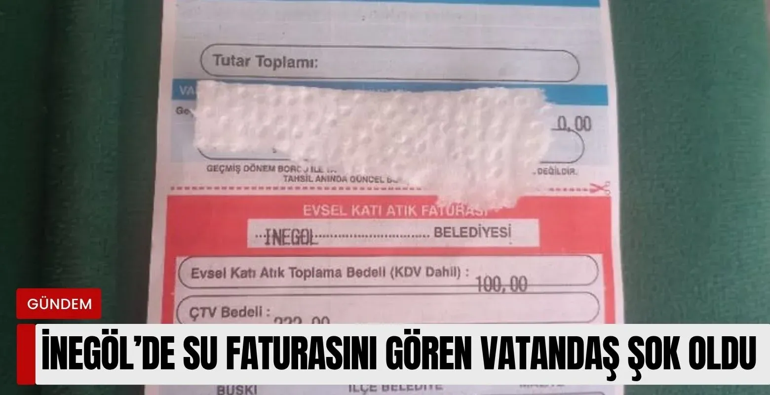 İnegöl'de su faturasını gören vatandaş şok oldu!