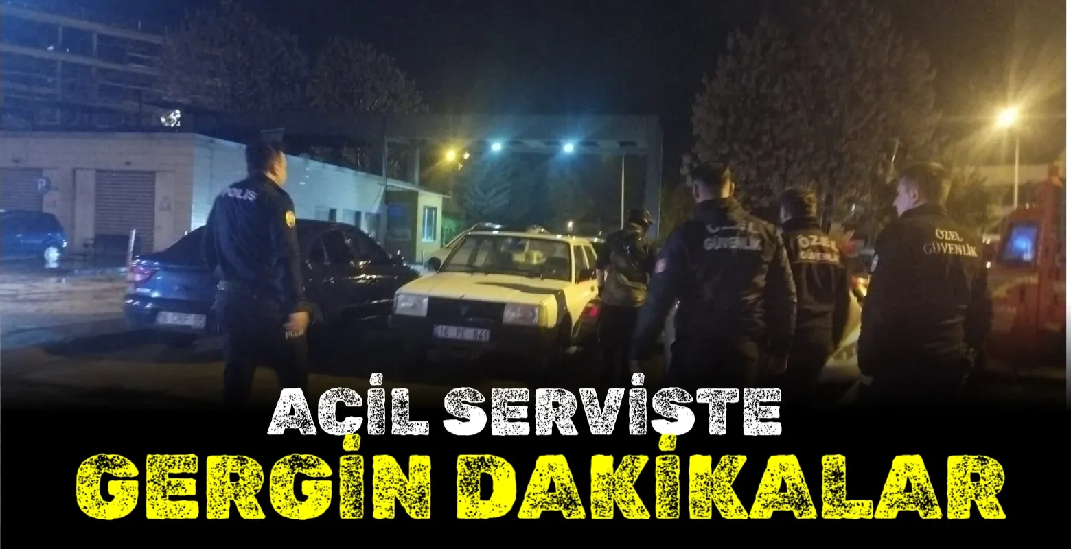 İnegöl'de acil serviste maskeli, bıçaklı panik