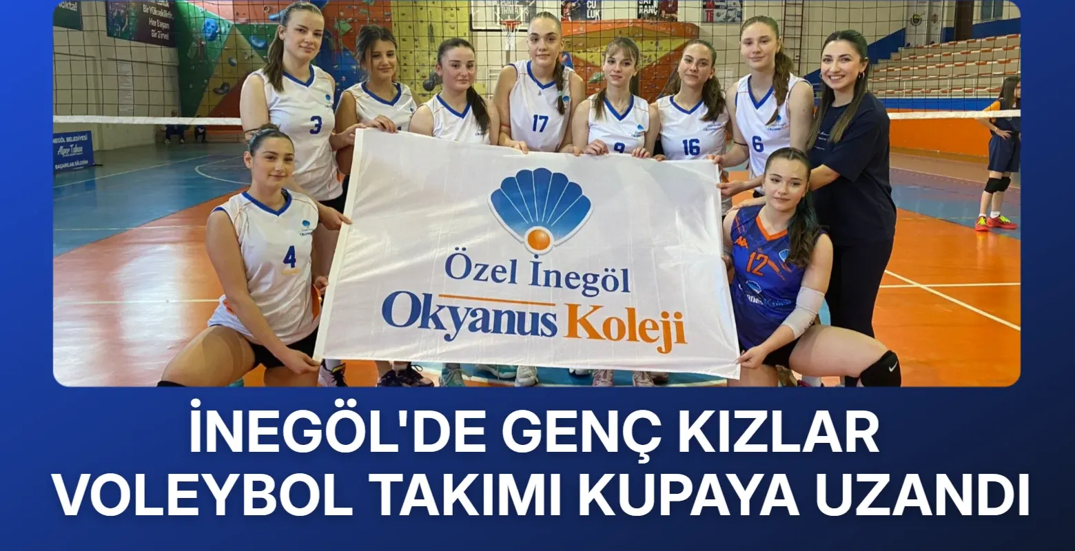 İnegöl'de genç kızlar voleybol takımı kupaya uzandı
