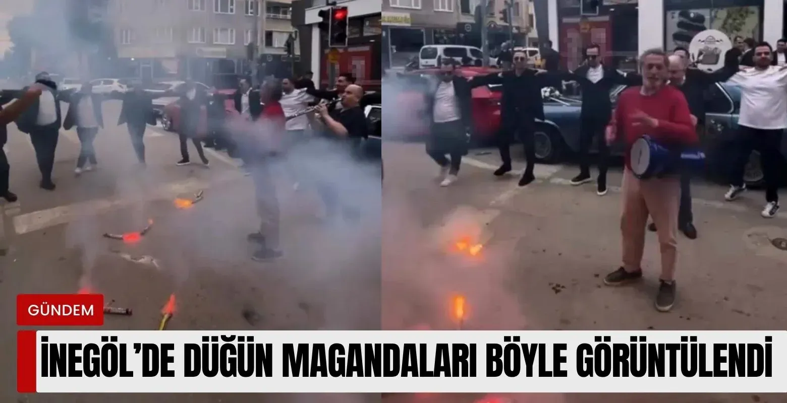 İnegöl'de düğün magandaları böyle görüntülendi