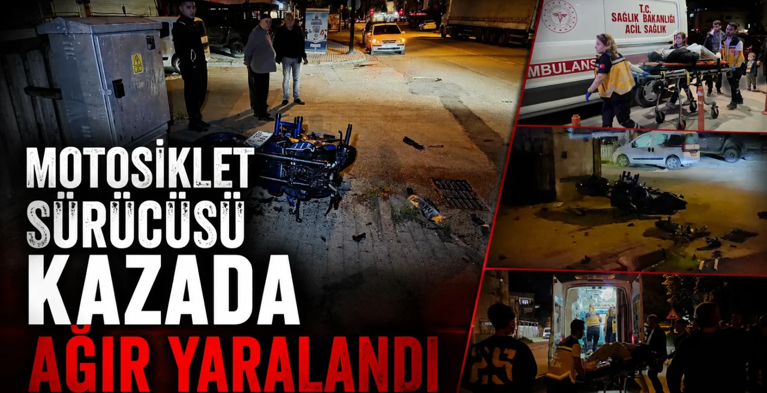 İnegöl'de motosiklet sürücüsü kazada ağır yaralandı