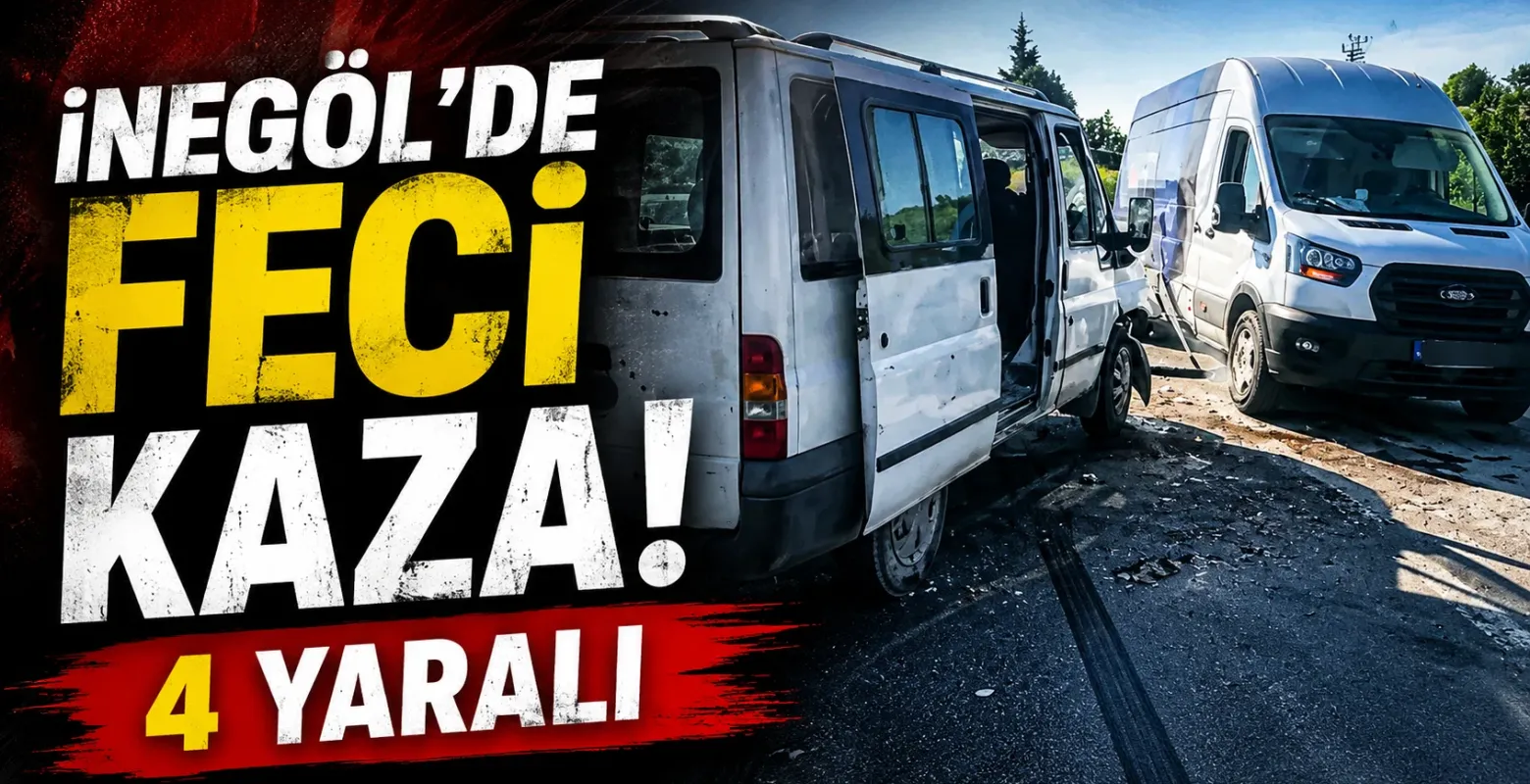 İnegöl'de feci kaza! 4 yaralı