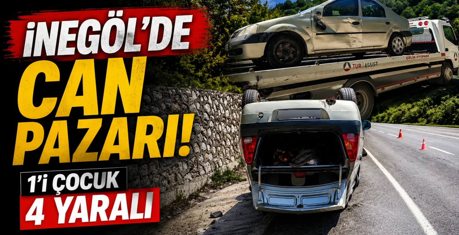 İnegöl'de can pazarı! 1'i çocuk 4 yaralı