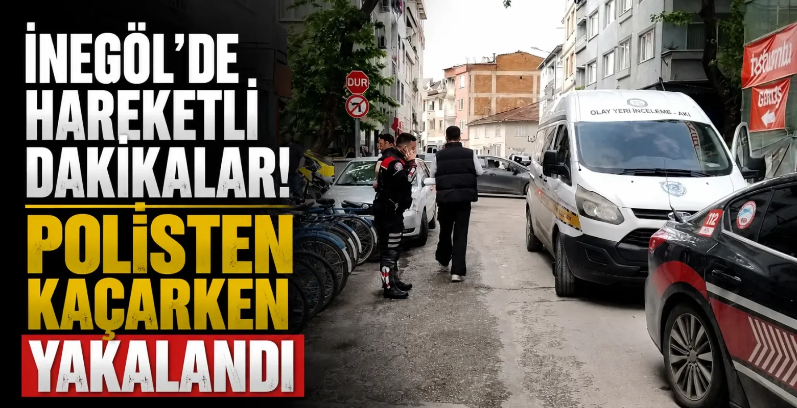 İnegöl'de polisten kaçan şüphelinin attığı tabanca ele geçirildi