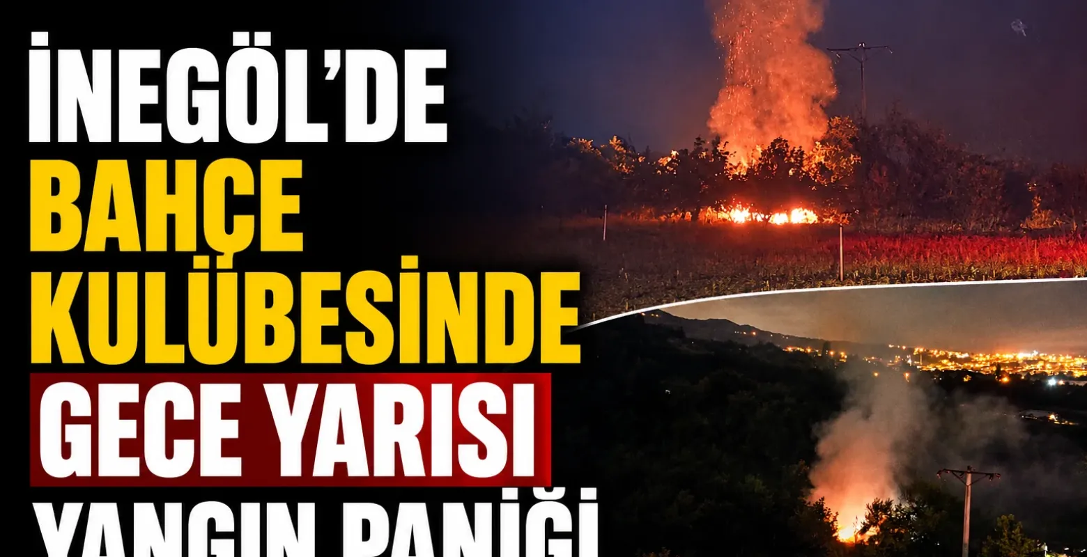 İnegöl'de bahçe kulübesinde gece yarısı yangın paniği