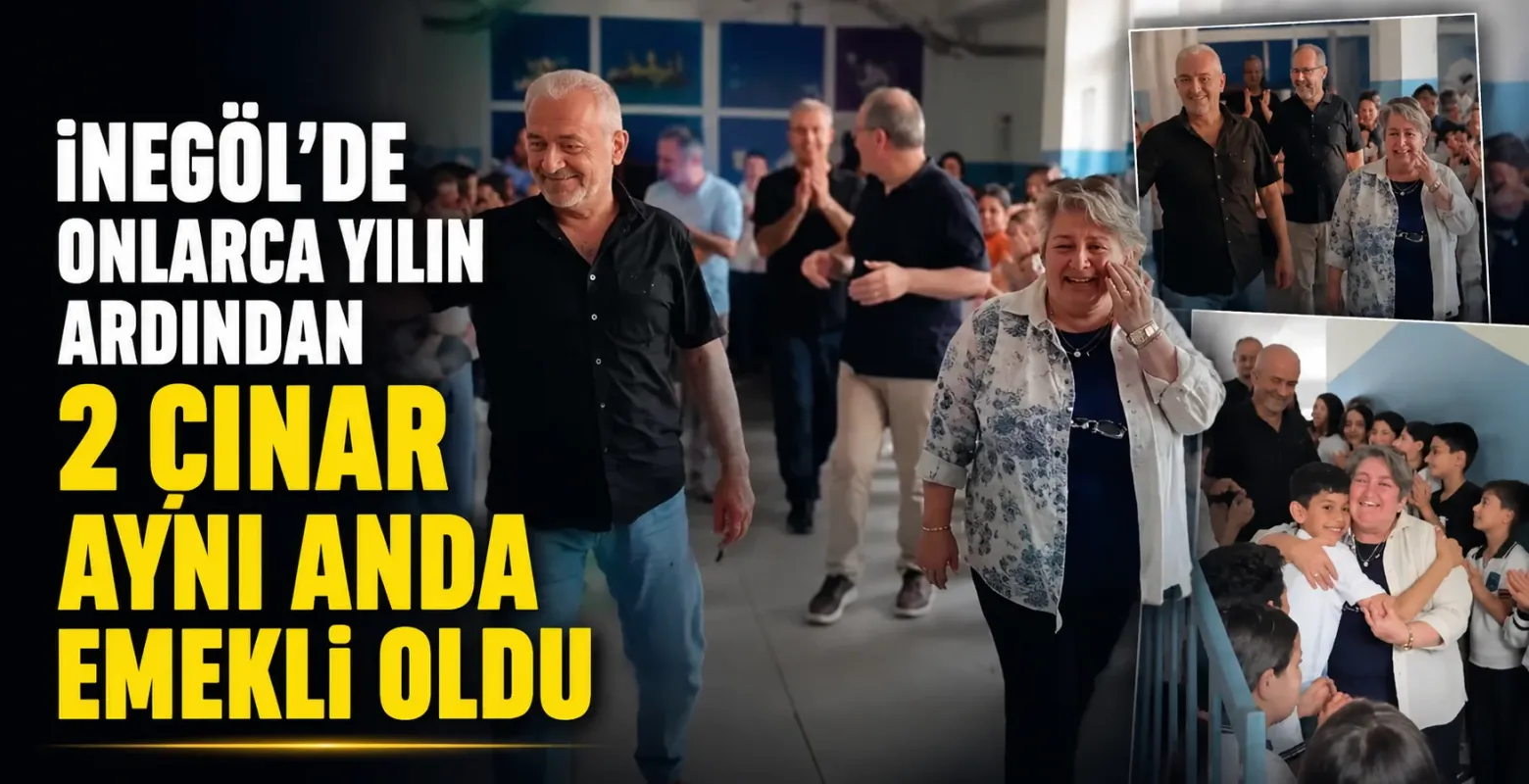 İnegöl'de onlarca yılın ardından 2 çınar aynı anda emekli oldu