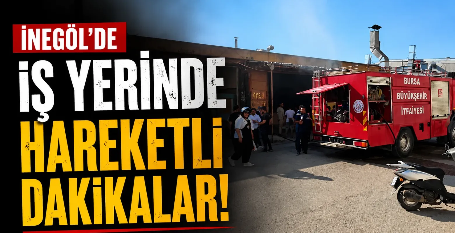 İnegöl'de iş yerinde hareketli dakikalar!
