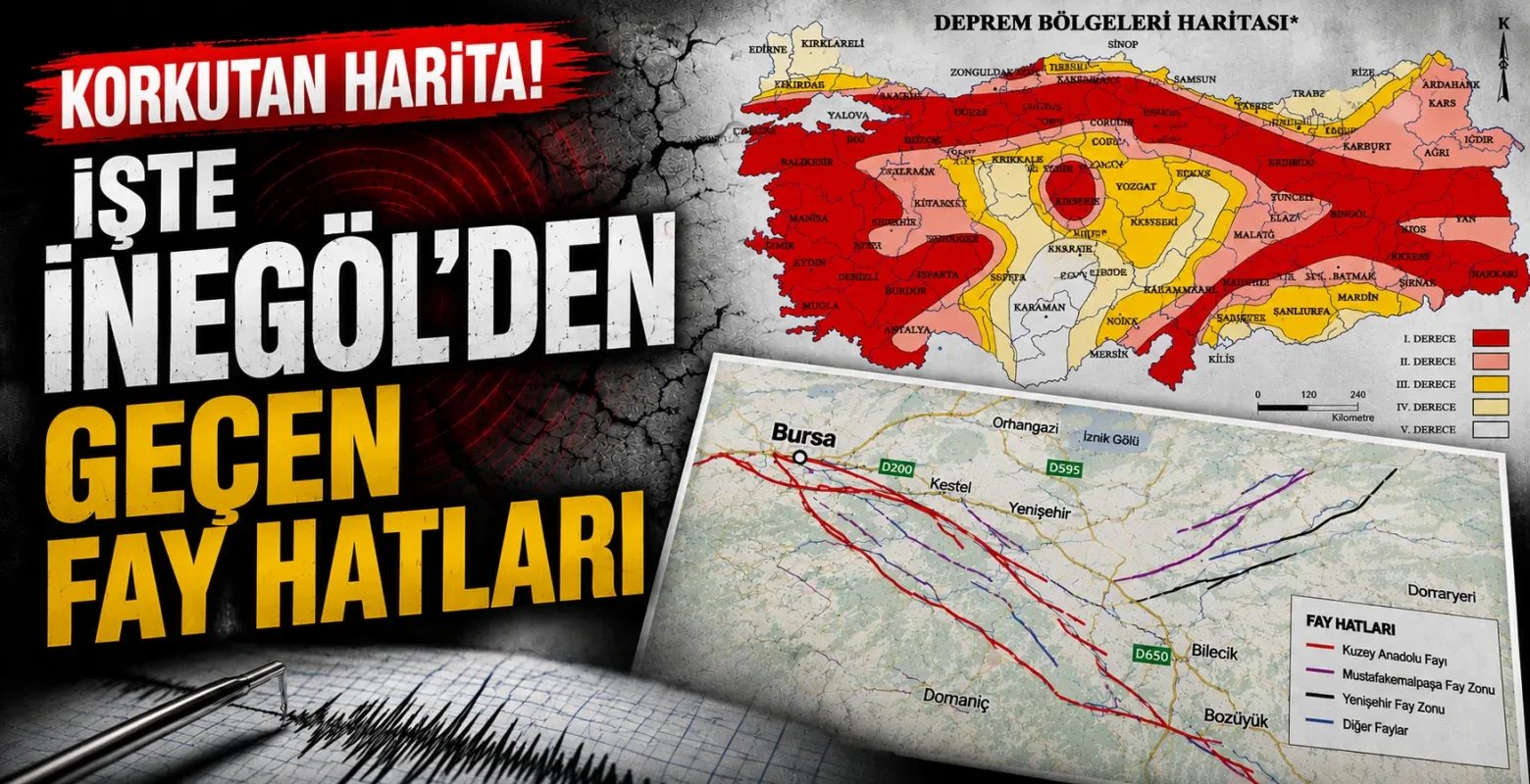 Korkutan Harita! İşte İnegöl'den Geçen Fay Hatları