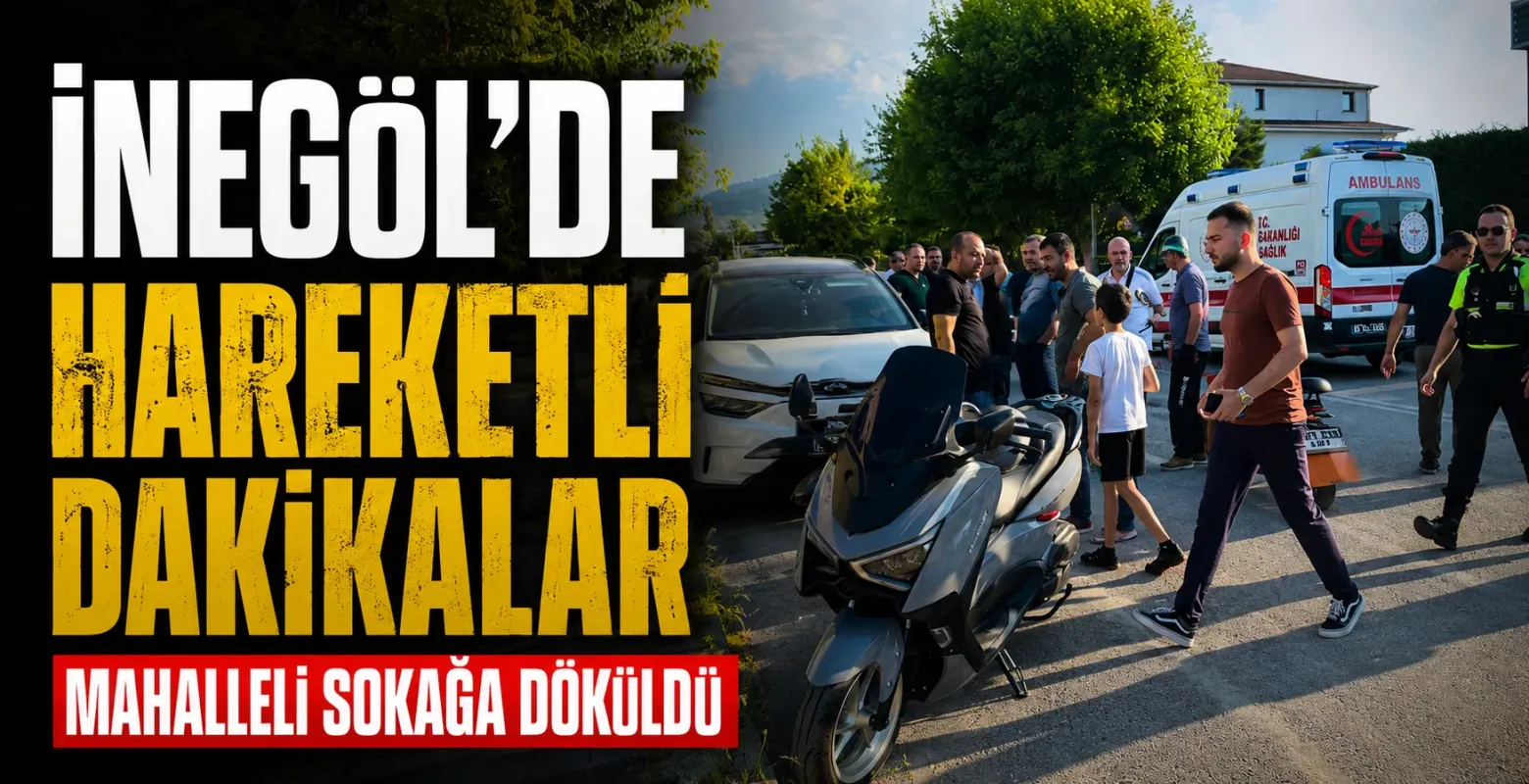 İnegöl'de Motosiklet Sürücüsü Baygınlık Geçirip Park Halindeki Otomobile Çarptı