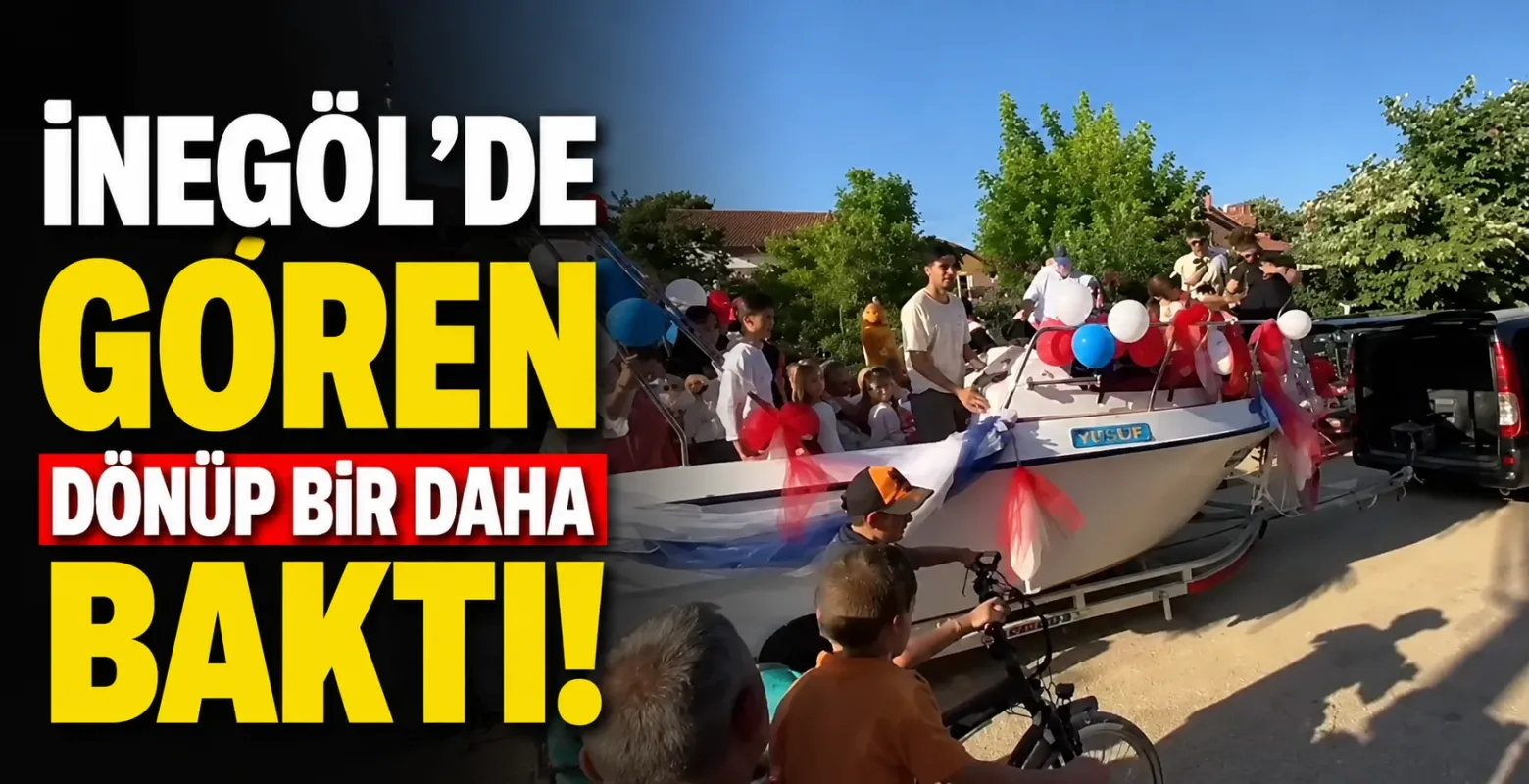 İnegöl'de Gören Dönüp Bir Daha Baktı! Sünnet Arabası Yerine Tekne Kullandılar