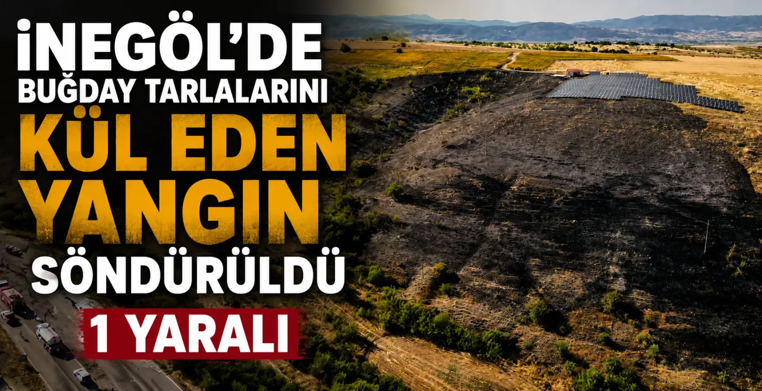 İnegöl'de Buğday Tarlalarını Kül Eden Yangın Söndürüldü