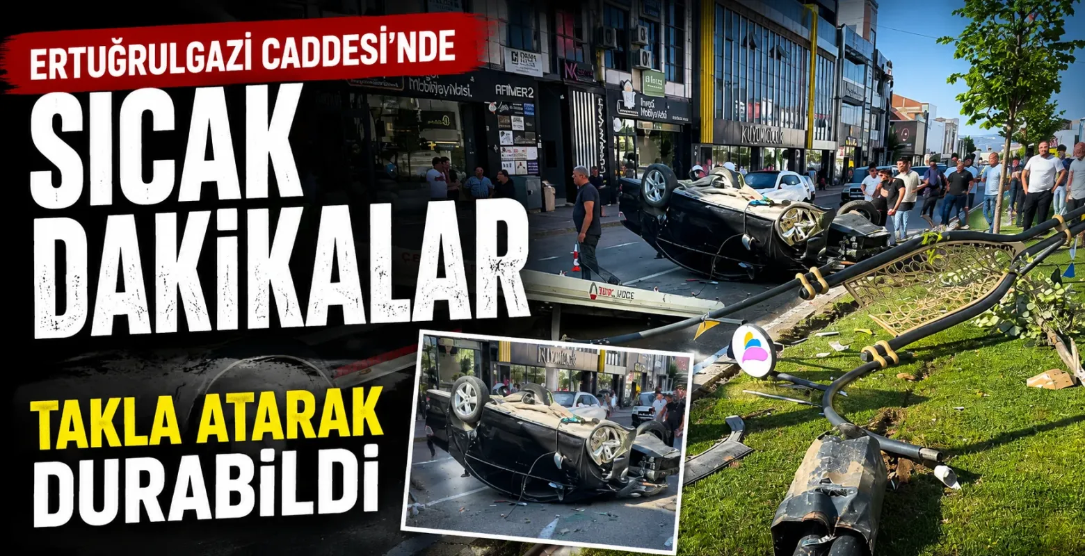 İnegöl'de Can Pazarı! Takla Atan Araçta Hamile Kadın Yaralandı