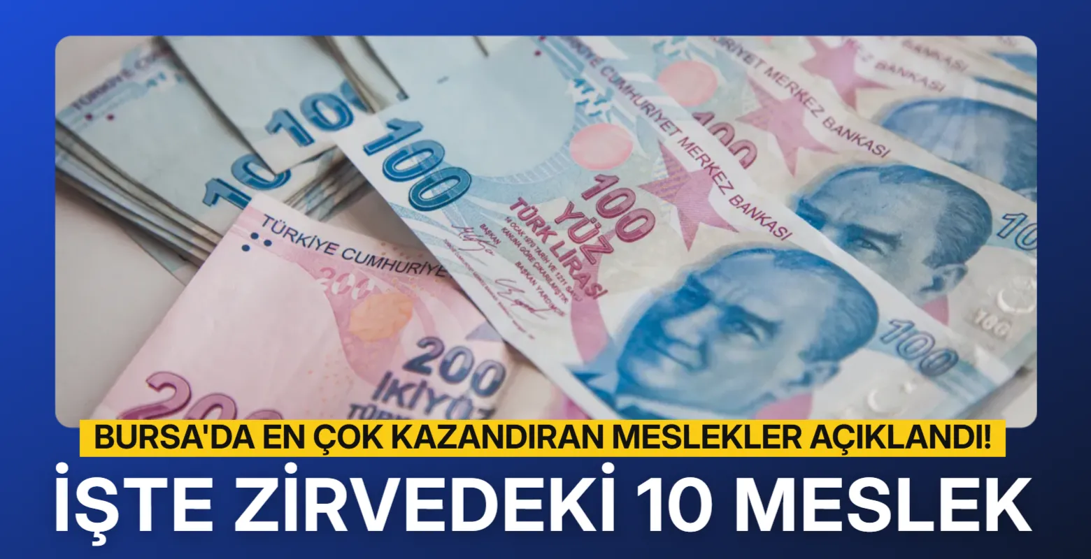 Bursa'da En Çok Kazandıran Meslekler Açıklandı! İşte Zirvedeki 10 Meslek
