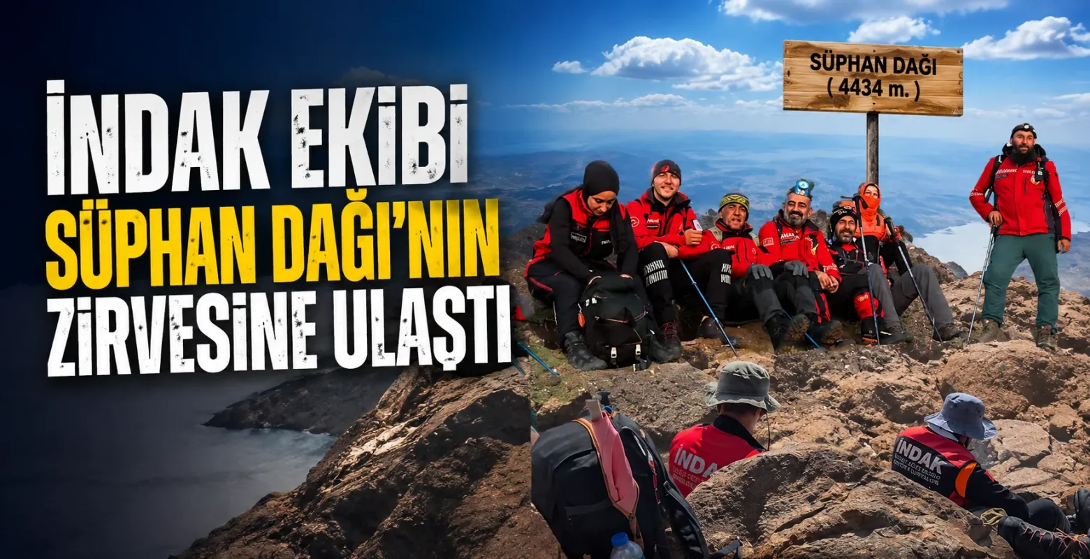 İNDAK ekibi Süphan Dağı’nın zirvesine ulaştı