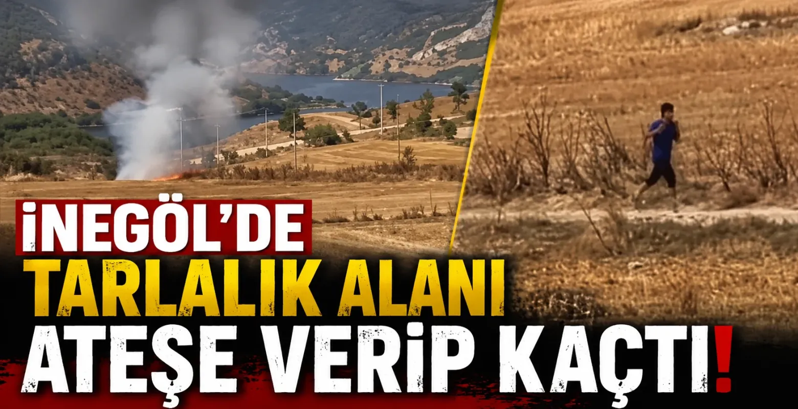 İnegöl'de tarlalık alanı ateşe verip kaçtı!
