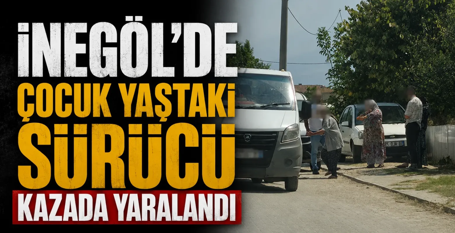 İnegöl’de Çocuk Yaştaki Sürücü Kazada Yaralandı