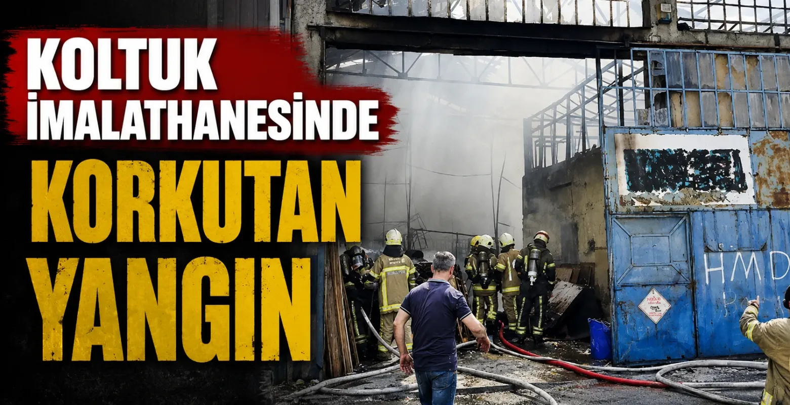 Koltuk imalathanesinde korkutan yangın